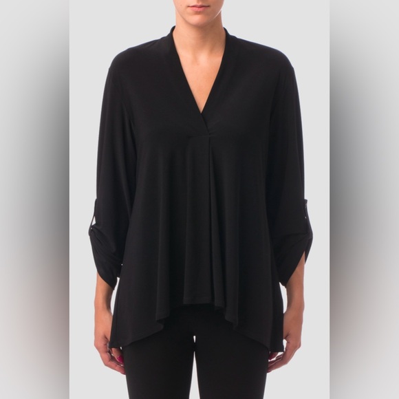 Joseph Ribkoff V-Neck Jersey Tunic Black Size 14 - Picture 1 of 6